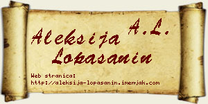 Aleksija Lopašanin vizit kartica